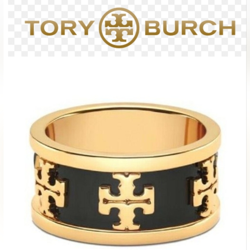 Tory Burch Enamel Raised Logo Ring